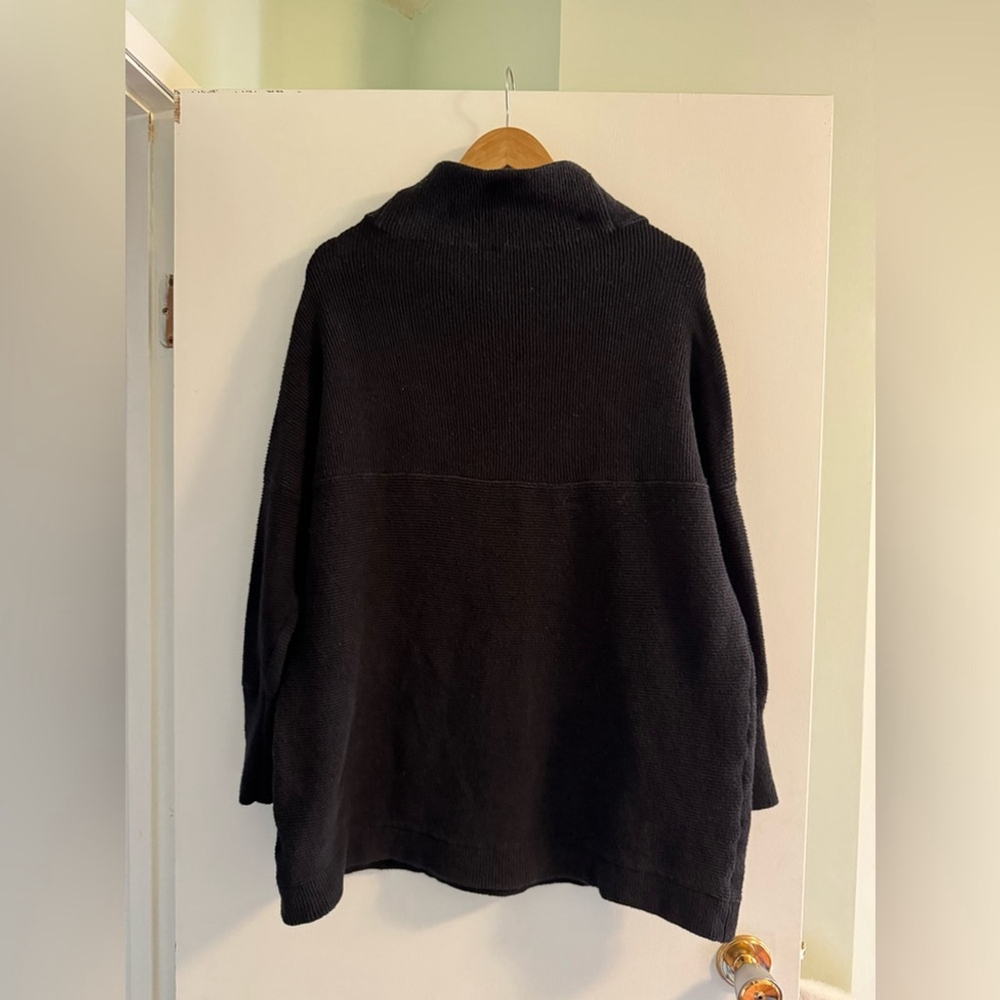 Free People Ottoman Slouchy Tunic Sweater Black Oversized Cozy - Picture 7 of 9